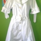 UNITED COLORS OF BENETTON Off-White, Short Sleeve Trench Coat