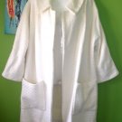 80's VINTAGE White Tweed Swing Coat, Size X-XL