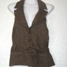 FOREVER 21 Brown Tweed Bare-Back Vest Jacket