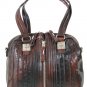 TULAH RAY "The Split" Leather Extended Satchel in Berry