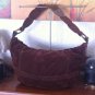 FOSSIL Brown Leather & Velour Hobo