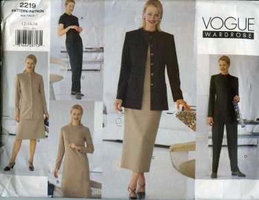Vogue Pattern 2219; Jacket, Dress, Top, Skirt & Pants Sizes 12-14-16 - UNCUT