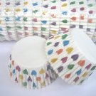Bulk 1000pcs Cake Cup Printed with Colorful Heart US Standard Size