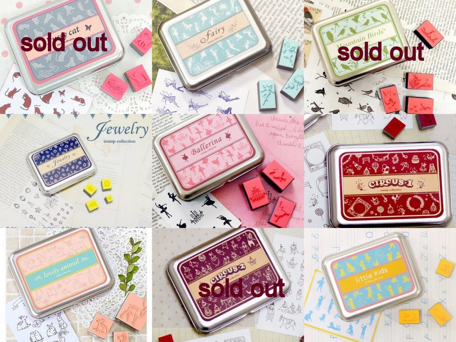 Wholesale 40sets DIY Korean Rubber Stamp Mix Design