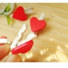 100pcs Wooden Peg with Red Heart