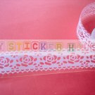 1 roll 24mm x 1m PVC Lace Tape Roses Design Pink Colour