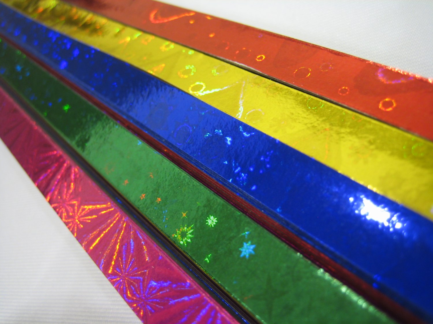 50pack X 90strips Assorted Reflective Design Origami Lucky Wishing Star Paper Strips