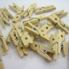 200pcs 25mmx4mm Natural Wood Colour Mini Wooden Clothespin Peg Scrapbooking Craft