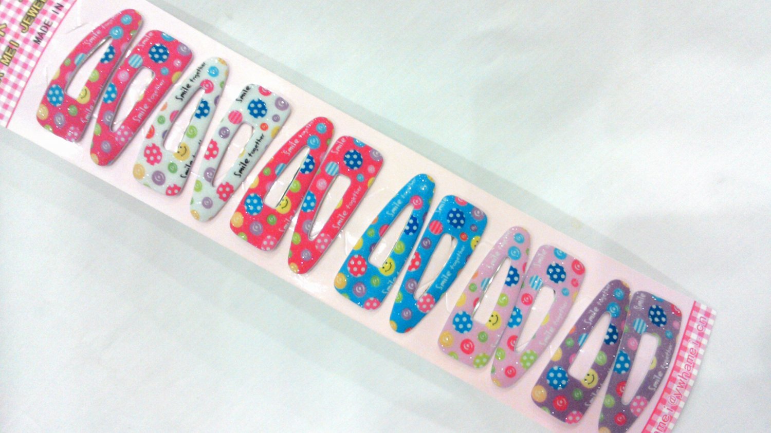 Wholesale 60pcs Smiley Smile Together Girl Snap Hair Clip 4.5cm (hole)