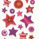 OK031 Assorted Star Design Small Puffy Sticker FREE SHIPPING