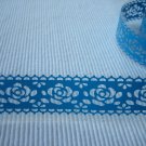 1 roll 24mm x 1m PVC Lace Tape  Roses Design Blue Colour
