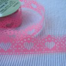 1 roll 24mm x 1m PVC Lace Tape  Heart Design Pink Colour