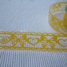 1 roll 24mm x 1m PVC Lace Tape Bow Design Yellow Colour