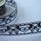 1 roll 24mm x 1m PVC Lace Tape Bow Design Black Colour