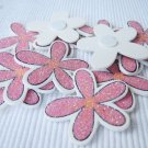 36pcs Wooden Pink Flower Stick On