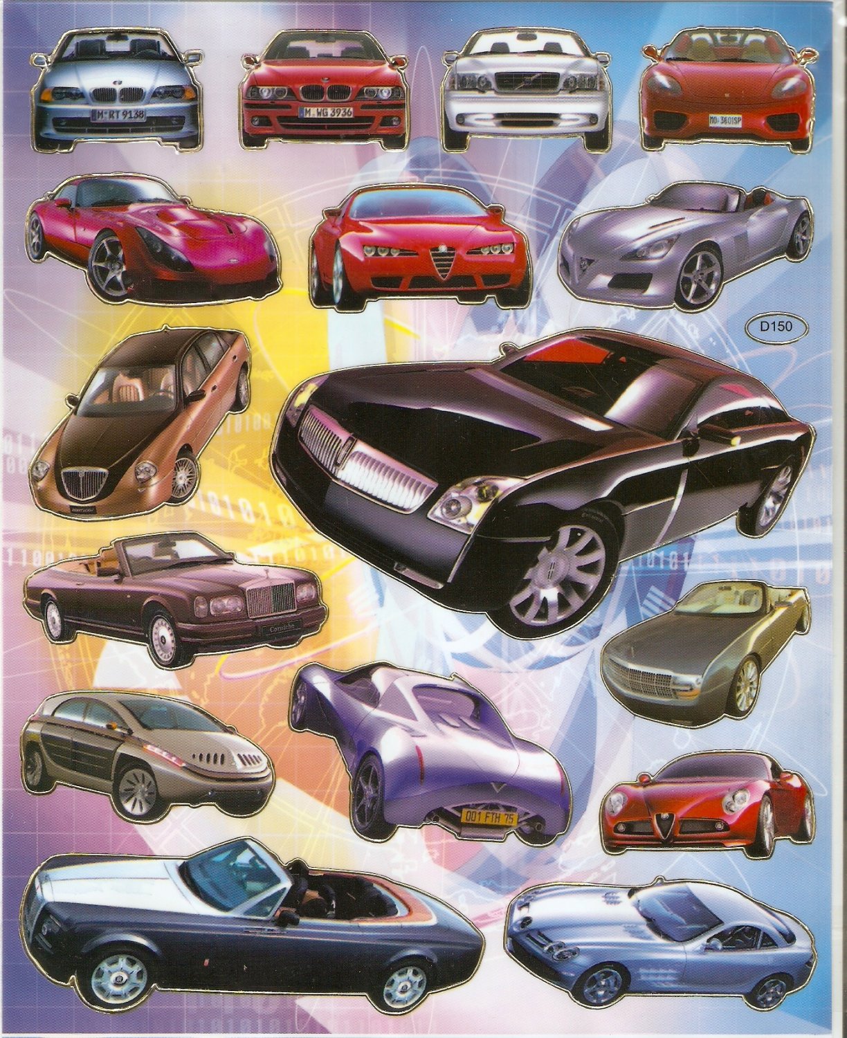 10 sheets D150 Car Model Removable A4 Sticker