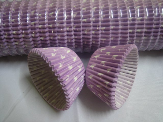 Bulk 1000pcs Purple Cake Cup Printed with White Dove US Standard Size