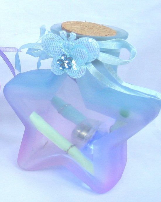 Big Star Shape BLUE-PINK Glass Bottle for Valentine Gift