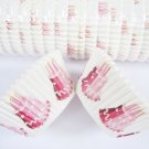 Bulk 1000pcs White Cake Cup Printed with Red Layer Cake US Standard Size