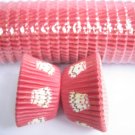 Bulk 1000pcs Red Cake Cup Printed with White Layer Cake US Standard Size