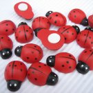 36pcs 18mm*25mm or 6/8" * 1" Wooden Ladybug ladybird Stick On