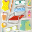 Summer Beach Small Puffy Sticker #H04d