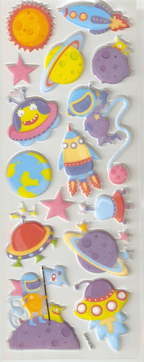 Outer Space Small Puffy Sticker #H03b