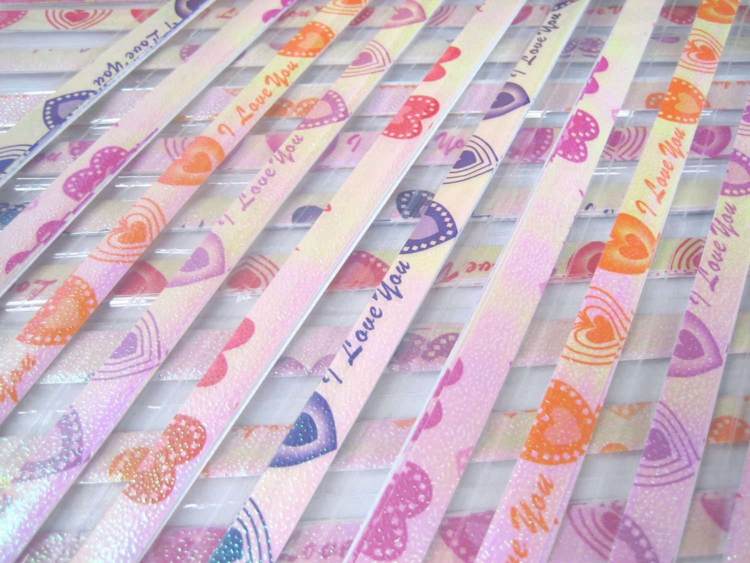 80 strips I LOVE U/JUST FOR U Mix Colour Origami Folding Lucky Star Paper Strips 80A
