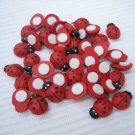 *No Shipping Fee Worldwide Bulk 1000pcs 9mm x 13mm Hand Painted Wooden Ladybug ladybird Stick On
