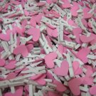 Wholesale 1000pcs Wooden Peg with Pink Heart