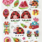 LP 124 1 sheet kawaii Cute Ladybug ladybird Hologram effect Puffy Sticker