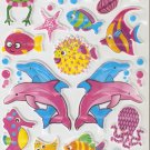LP105 1 sheet Sea Animal Hologram effect Puffy Sticker