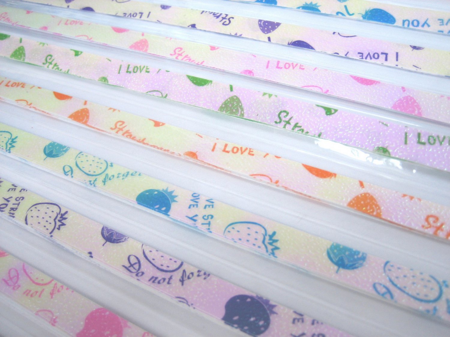 80 strips I LOVE STRAWBERRY Mix Colour Origami Folding Lucky Star Paper Strips 80A