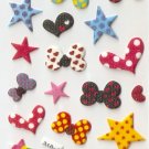 316A Cute Kawaii Assorted Star and Bow Small Puffy Sticker FREE SHIPPING