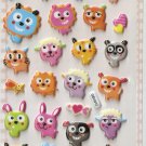 GZA1012 Comic Animal Mini Puffy Sticker FREE SHIPPING