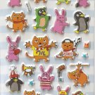 GZA1018 Comic Animal Mini Puffy Sticker FREE SHIPPING