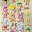 GZA1023 Story of Rabbit Mini Puffy Sticker FREE SHIPPING