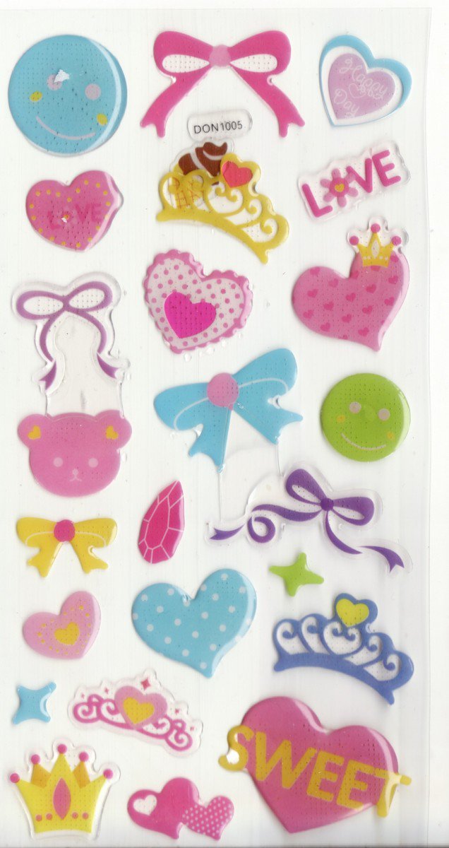 DON1005 Bow Love & Crown Mini Epoxy Sticker FREE SHIPPING