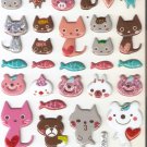 TP020 Animal Cat Mini Puffy Sticker FREE SHIPPING