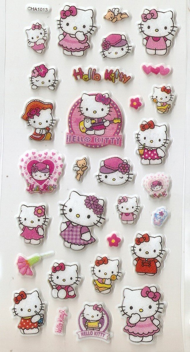 CHA1013 Hello Kitty Mini Puffy Sticker FREE SHIPPING