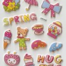 CHA1018 Lovely Spring Mini Puffy Sticker FREE SHIPPING