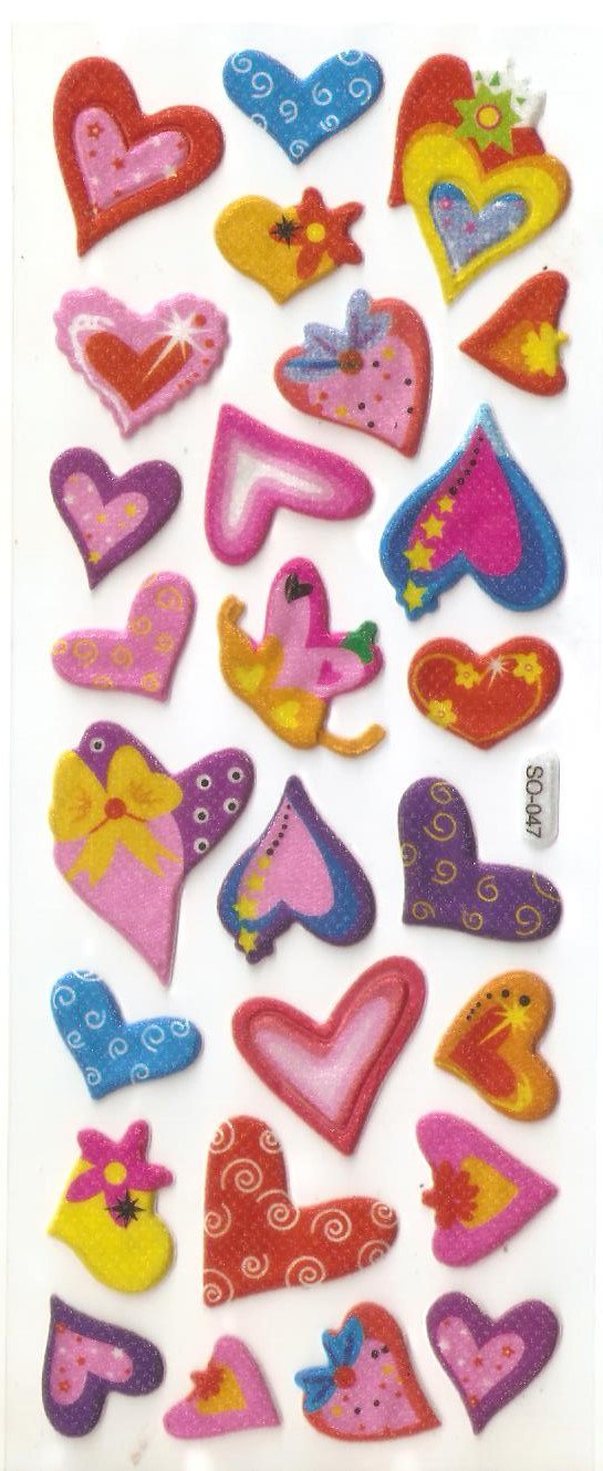SO 047 Assorted Heart Mini Sticker FREE SHIPPING