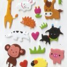 OK024f Animal Zebra Zoo Mini Puffy Sticker FREE SHIPPING
