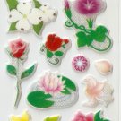 OK49d Assorted Flower Mini Puffy Sticker FREE SHIPPING