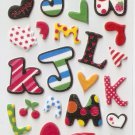 OK022b Letter Alphabet Mini Puffy Sticker FREE SHIPPING