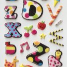 OK015h Letter Alphabet Mini Puffy Sticker FREE SHIPPING