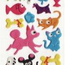 OK068 Dogs & Cats Favourite Mini Puffy Sticker FREE SHIPPING