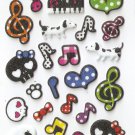 OK023f Skulls & Music Mini Puffy Sticker FREE SHIPPING