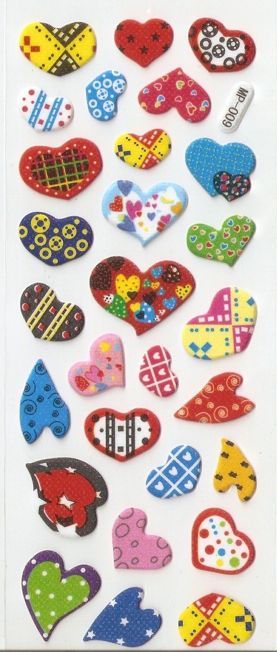 MP009 Heart Mini Puffy Sticker FREE SHIPPING