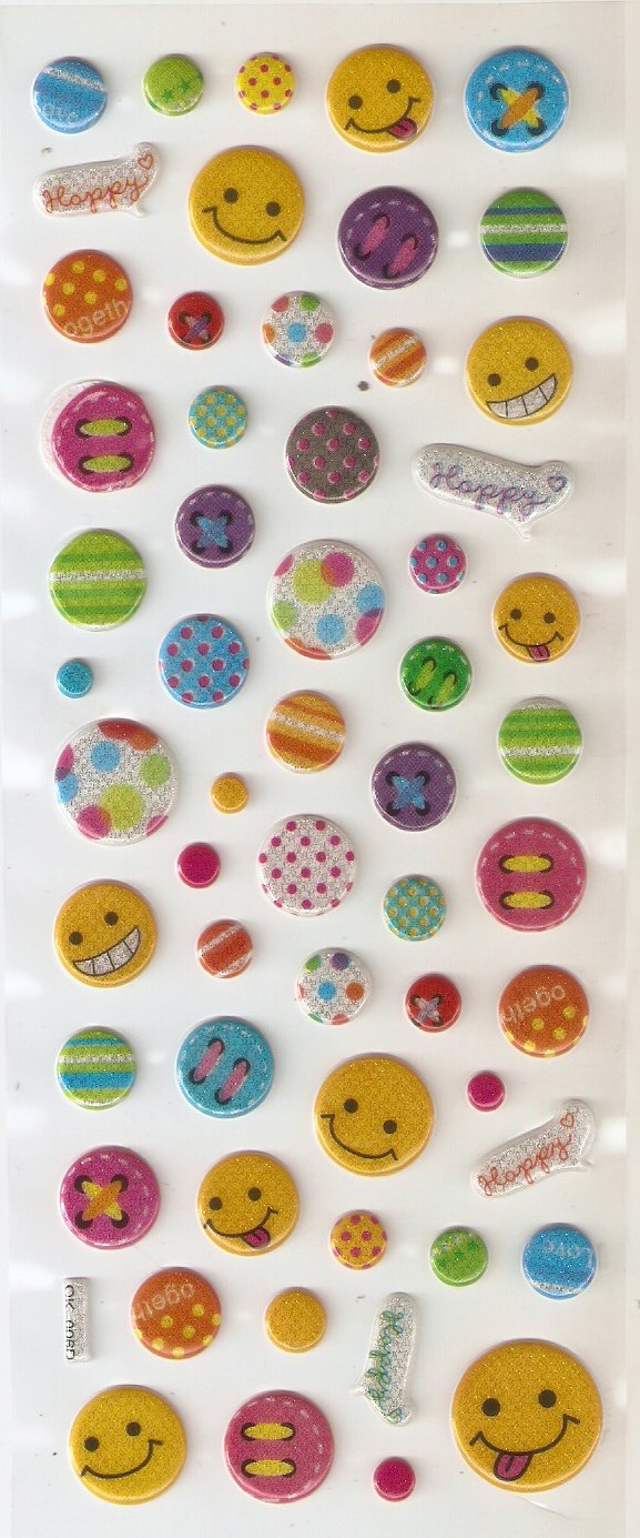 OK006D Smiley Mini Puffy Sticker FREE SHIPPING